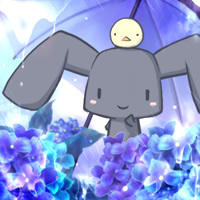 梅雨とうさぴよ(紫陽花)